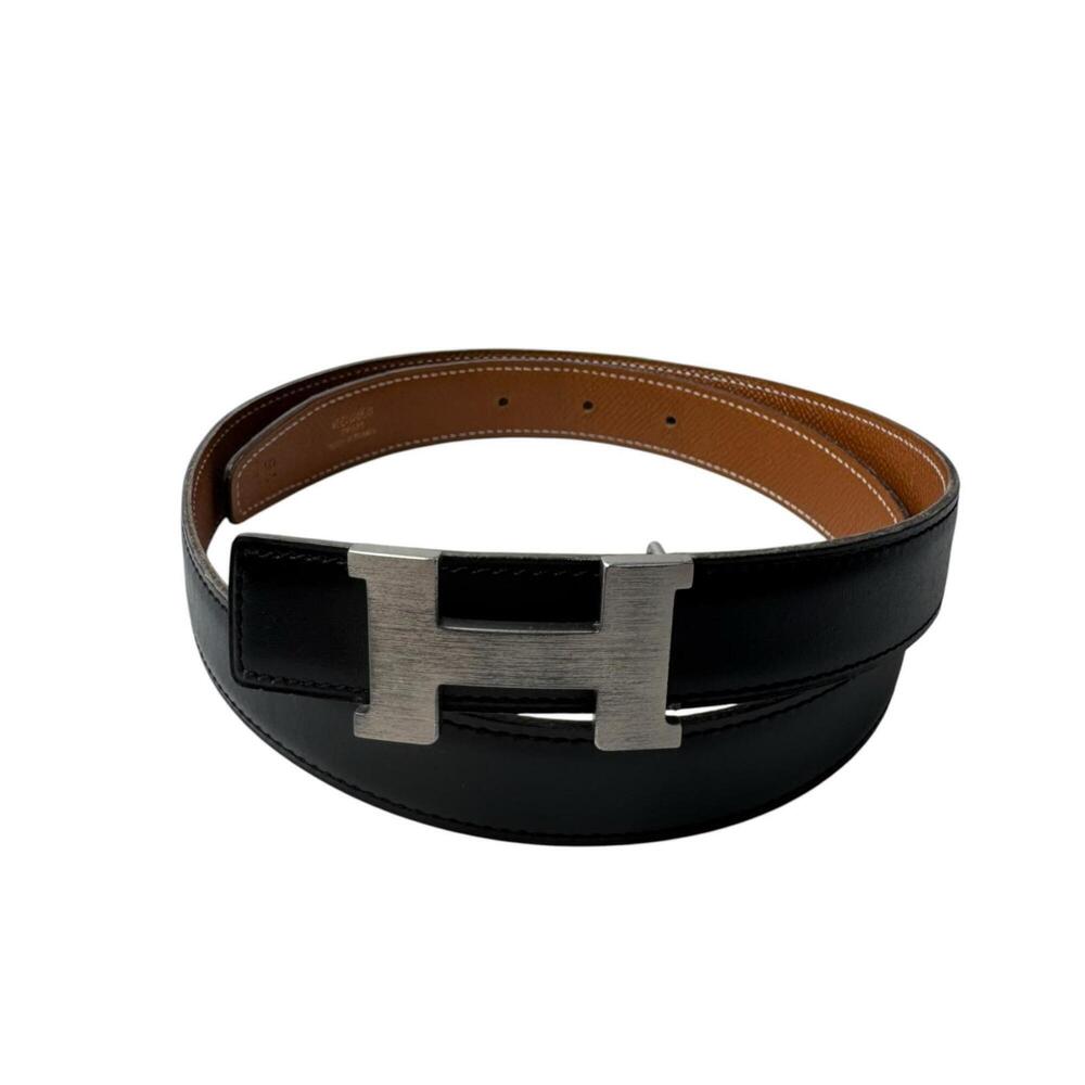 Hermes Constance H Belt #75 Black/Brown Buckle EEA Stamp Women's